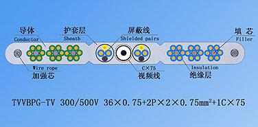 TVVBPG-TV 帶屏蔽帶視頻加鋼繩電梯電纜 TVVBPG-TV 帶屏蔽帶視頻加鋼繩電梯電纜